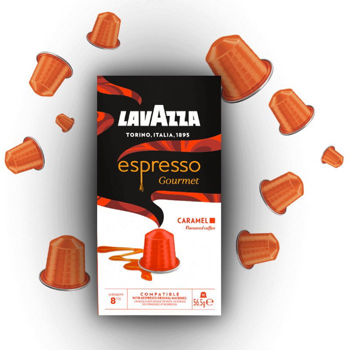 Lavazza Espresso Gourmet Caramel para cafeteras Nespresso, caja de 10